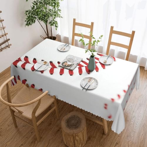 Cykazhst Rechteckige Tischdecke mit Baseball-Spitze, Nahaufnahme, Polyester, abwischbar, wasserdicht, Tischdecke für Küche, Esszimmer, Party, Picknick, Outdoor Cykazhst Rechteckige Tischdecke mit Baseball-Spitze, Nahaufnahme, Polyester, abwischbar, wasserdicht, Tischdecke für Küche, Esszimmer, Party, Picknick, Outdoor von Cykazhst