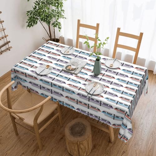 Cykazhst Rechteckige Tischdecke mit Einschienenbahn-Druck, Polyester, abwischbar, wasserdicht, Tischdecke für Küche, Esszimmer, Party, Picknick, Outdoor Cykazhst Rechteckige Tischdecke mit Einschienenbahn-Druck, Polyester, abwischbar, wasserdicht, Tischdecke für Küche, Esszimmer, Party, Picknick, Outdoor von Cykazhst