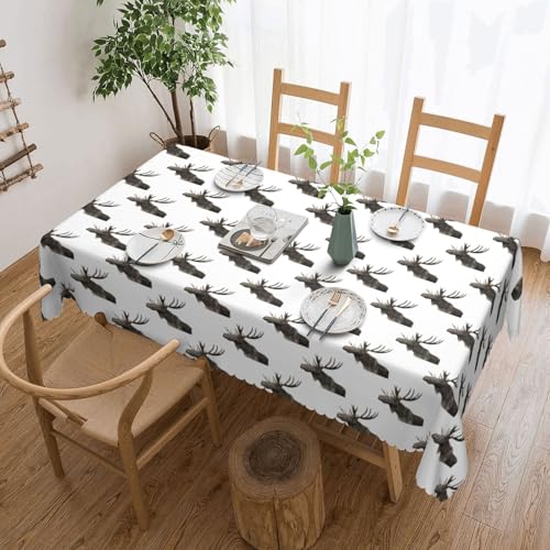 Cykazhst Rechteckige Tischdecke mit Elchaufdruck, Polyester, abwischbar, wasserdicht, Tischdecke für Küche, Esszimmer, Party, Picknick, Outdoor Cykazhst Rechteckige Tischdecke mit Elchaufdruck, Polyester, abwischbar, wasserdicht, Tischdecke für Küche, Esszimmer, Party, Picknick, Outdoor von Cykazhst