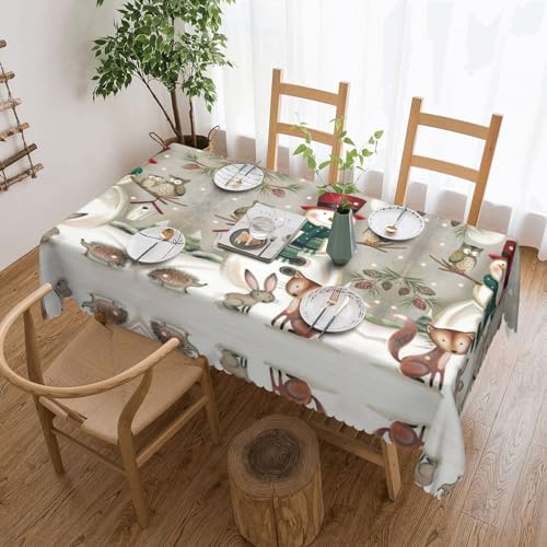 Cykazhst Rechteckige Tischdecke mit Eulen-Motiv auf Schneemann, Polyester, abwischbar, wasserdicht, Tischdecke für Küche, Esszimmer, Party, Picknick, Outdoor Cykazhst Rechteckige Tischdecke mit Eulen-Motiv auf Schneemann, Polyester, abwischbar, wasserdicht, Tischdecke für Küche, Esszimmer, Party, Picknick, Outdoor von Cykazhst