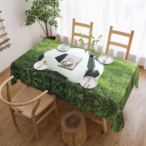 Cykazhst Rechteckige Tischdecke mit Fußball-Motiv, Polyester, abwischbar, wasserdicht, Tischdecke für Küche, Esszimmer, Party, Picknick, Outdoor Cykazhst Rechteckige Tischdecke mit Fußball-Motiv, Polyester, abwischbar, wasserdicht, Tischdecke für Küche, Esszimmer, Party, Picknick, Outdoor von Cykazhst