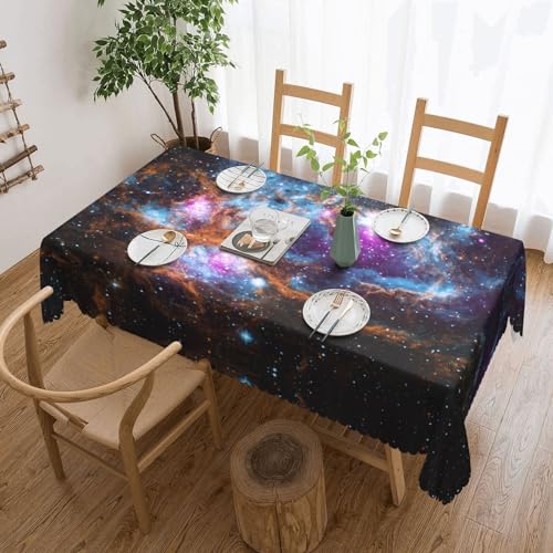 Cykazhst Rechteckige Tischdecke mit Galaxie-Motiv, Polyester, abwischbar, wasserdicht, Tischdecke für Küche, Esszimmer, Party, Picknick, Outdoor Cykazhst Rechteckige Tischdecke mit Galaxie-Motiv, Polyester, abwischbar, wasserdicht, Tischdecke für Küche, Esszimmer, Party, Picknick, Outdoor von Cykazhst