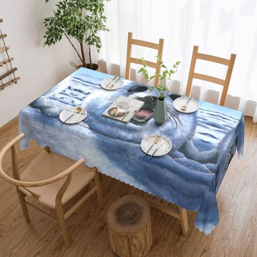 Cykazhst Rechteckige Tischdecke mit Harfen-Siegel, Tapetendruck, Polyester, abwischbar, wasserdicht, Tischdecke für Küche, Esszimmer, Party, Picknick, Outdoor Cykazhst Rechteckige Tischdecke mit Harfen-Siegel, Tapetendruck, Polyester, abwischbar, wasserdicht, Tischdecke für Küche, Esszimmer, Party, Picknick, Outdoor von Cykazhst