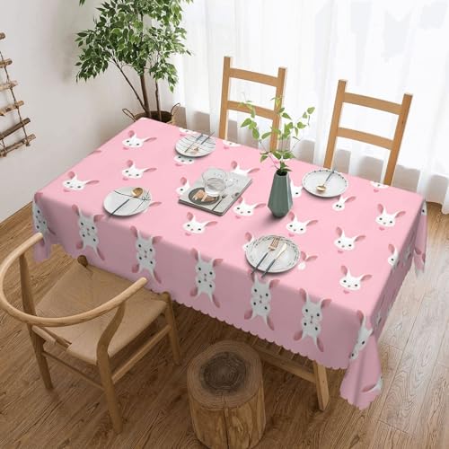 Cykazhst Rechteckige Tischdecke mit Hasen-Motiv, Polyester, abwischbar, wasserdicht, Tischdecke für Küche, Esszimmer, Party, Picknick, Outdoor Cykazhst Rechteckige Tischdecke mit Hasen-Motiv, Polyester, abwischbar, wasserdicht, Tischdecke für Küche, Esszimmer, Party, Picknick, Outdoor von Cykazhst
