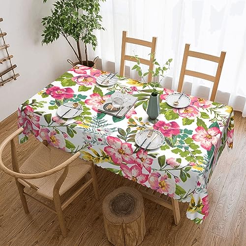Cykazhst Rechteckige Tischdecke mit Hibiskusblumen-Druck, Polyester, abwischbar, wasserdicht, Tischdecke für Küche, Esszimmer, Party, Picknick, Outdoor Cykazhst Rechteckige Tischdecke mit Hibiskusblumen-Druck, Polyester, abwischbar, wasserdicht, Tischdecke für Küche, Esszimmer, Party, Picknick, Outdoor von Cykazhst