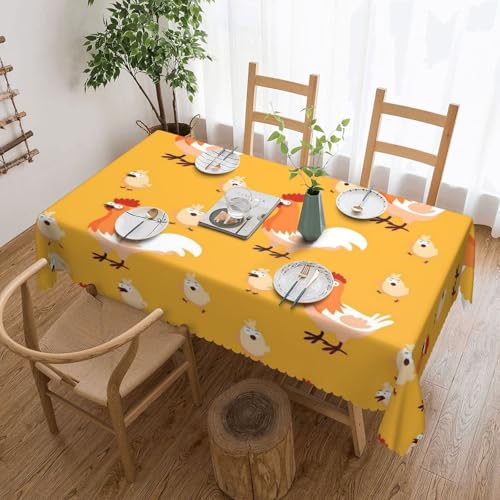 Cykazhst Rechteckige Tischdecke mit Huhn-Motiv, Polyester, abwischbar, wasserdicht, Tischdecke für Küche, Esszimmer, Party, Picknick, Outdoor Cykazhst Rechteckige Tischdecke mit Huhn-Motiv, Polyester, abwischbar, wasserdicht, Tischdecke für Küche, Esszimmer, Party, Picknick, Outdoor von Cykazhst