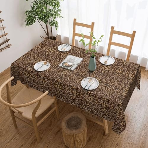 Cykazhst Rechteckige Tischdecke mit Leopardenmuster, Polyester, abwischbar, wasserdicht, Tischdecke für Küche, Esszimmer, Party, Picknick, Outdoor Cykazhst Rechteckige Tischdecke mit Leopardenmuster, Polyester, abwischbar, wasserdicht, Tischdecke für Küche, Esszimmer, Party, Picknick, Outdoor von Cykazhst