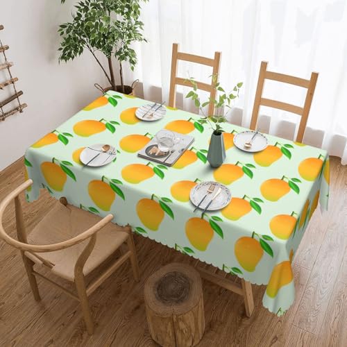 Cykazhst Rechteckige Tischdecke mit Mango-Druck, Polyester, abwischbar, wasserdicht, Tischdecke für Küche, Esszimmer, Party, Picknick, Outdoor Cykazhst Rechteckige Tischdecke mit Mango-Druck, Polyester, abwischbar, wasserdicht, Tischdecke für Küche, Esszimmer, Party, Picknick, Outdoor von Cykazhst