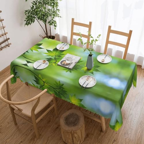 Cykazhst Rechteckige Tischdecke mit Naturdruck, Polyester, abwischbar, wasserdicht, Tischdecke für Küche, Esszimmer, Party, Picknick, Outdoor Cykazhst Rechteckige Tischdecke mit Naturdruck, Polyester, abwischbar, wasserdicht, Tischdecke für Küche, Esszimmer, Party, Picknick, Outdoor von Cykazhst