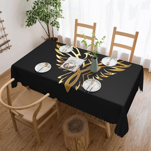 Cykazhst Rechteckige Tischdecke mit Phoenix-Druck, Polyester, abwischbar, wasserdicht, Tischdecke für Küche, Esszimmer, Party, Picknick, Outdoor Cykazhst Rechteckige Tischdecke mit Phoenix-Druck, Polyester, abwischbar, wasserdicht, Tischdecke für Küche, Esszimmer, Party, Picknick, Outdoor von Cykazhst