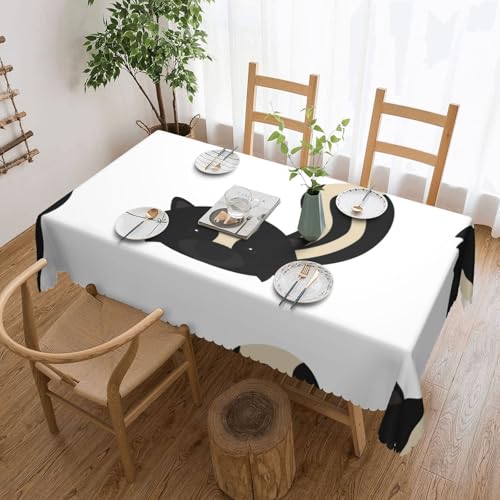 Cykazhst Rechteckige Tischdecke mit Stinktierdruck, Polyester, abwischbar, wasserdicht, Tischdecke für Küche, Esszimmer, Party, Picknick, Outdoor Cykazhst Rechteckige Tischdecke mit Stinktierdruck, Polyester, abwischbar, wasserdicht, Tischdecke für Küche, Esszimmer, Party, Picknick, Outdoor von Cykazhst