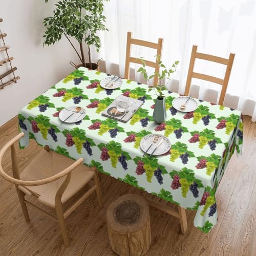 Cykazhst Rechteckige Tischdecke mit Trauben-Druck, Polyester, abwischbar, wasserdicht, Tischdecke für Küche, Esszimmer, Party, Picknick, Outdoor Cykazhst Rechteckige Tischdecke mit Trauben-Druck, Polyester, abwischbar, wasserdicht, Tischdecke für Küche, Esszimmer, Party, Picknick, Outdoor von Cykazhst