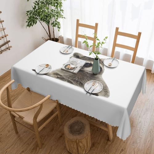 Cykazhst Rechteckige Tischdecke mit Waschbär-Druck, Polyester, abwischbar, wasserdicht, Tischdecke für Küche, Esszimmer, Party, Picknick, Outdoor Cykazhst Rechteckige Tischdecke mit Waschbär-Druck, Polyester, abwischbar, wasserdicht, Tischdecke für Küche, Esszimmer, Party, Picknick, Outdoor von Cykazhst