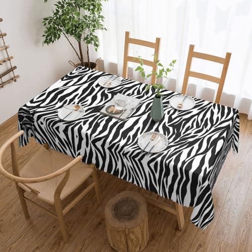 Cykazhst Rechteckige Tischdecke mit Zebramuster, Polyester, abwischbar, wasserdicht, Tischdecke für Küche, Esszimmer, Party, Picknick, Outdoor Cykazhst Rechteckige Tischdecke mit Zebramuster, Polyester, abwischbar, wasserdicht, Tischdecke für Küche, Esszimmer, Party, Picknick, Outdoor von Cykazhst