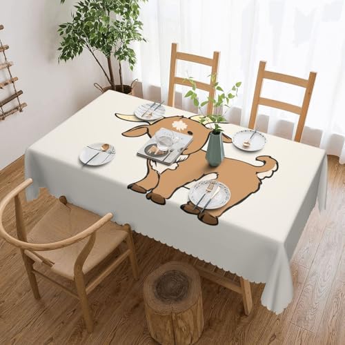 Cykazhst Rechteckige Tischdecke mit Ziegenmuster, Polyester, abwischbar, wasserdicht, Tischdecke für Küche, Esszimmer, Party, Picknick, Outdoor Cykazhst Rechteckige Tischdecke mit Ziegenmuster, Polyester, abwischbar, wasserdicht, Tischdecke für Küche, Esszimmer, Party, Picknick, Outdoor von Cykazhst