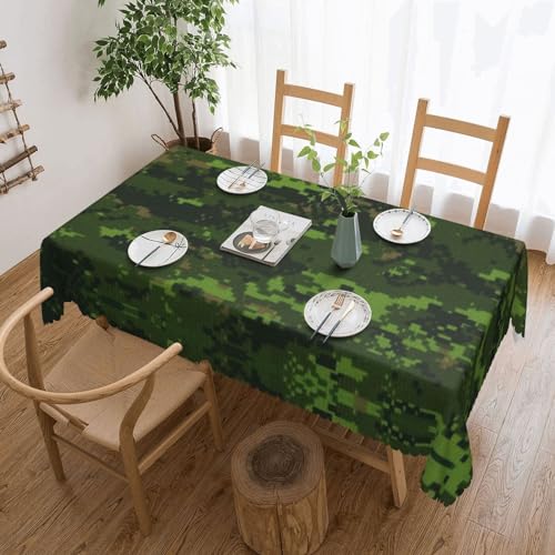 Cykazhst Rechteckige Tischdecke mit digitalem Camouflage-Druck, Polyester, abwischbar, wasserdicht, Tischdecke für Küche, Esszimmer, Party, Picknick, Outdoor Cykazhst Rechteckige Tischdecke mit digitalem Camouflage-Druck, Polyester, abwischbar, wasserdicht, Tischdecke für Küche, Esszimmer, Party, Picknick, Outdoor von Cykazhst