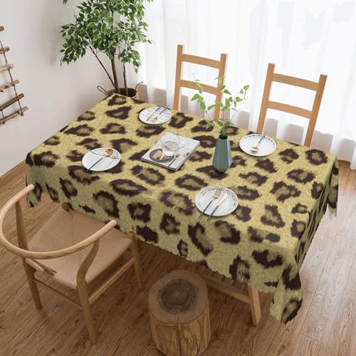 Cykazhst Rechteckige Tischdecke mit gelbem Leopardenmuster, Polyester, abwischbar, wasserdicht, Tischdecke für Küche, Esszimmer, Party, Picknick, Outdoor Cykazhst Rechteckige Tischdecke mit gelbem Leopardenmuster, Polyester, abwischbar, wasserdicht, Tischdecke für Küche, Esszimmer, Party, Picknick, Outdoor von Cykazhst