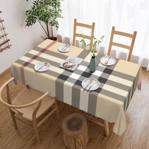 Cykazhst Rechteckige Tischdecke mit grauem Karomuster, Polyester, abwischbar, wasserdicht, Tischdecke für Küche, Esszimmer, Party, Picknick, Outdoor Cykazhst Rechteckige Tischdecke mit grauem Karomuster, Polyester, abwischbar, wasserdicht, Tischdecke für Küche, Esszimmer, Party, Picknick, Outdoor von Cykazhst