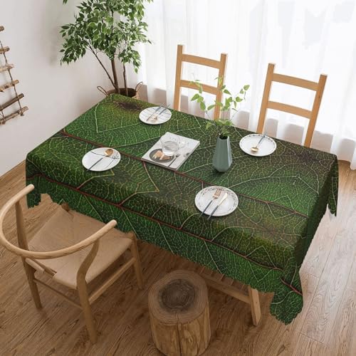 Cykazhst Rechteckige Tischdecke mit grünem Blattmuster, Polyester, abwischbar, wasserdicht, Tischdecke für Küche, Esszimmer, Party, Picknick, Outdoor Cykazhst Rechteckige Tischdecke mit grünem Blattmuster, Polyester, abwischbar, wasserdicht, Tischdecke für Küche, Esszimmer, Party, Picknick, Outdoor von Cykazhst