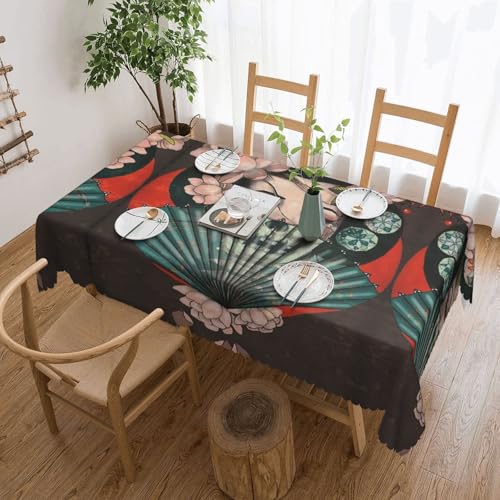Cykazhst Rechteckige Tischdecke mit japanischem Geisha-Druck, Polyester, abwischbar, wasserdicht, Tischdecke für Küche, Esszimmer, Party, Picknick, Outdoor Cykazhst Rechteckige Tischdecke mit japanischem Geisha-Druck, Polyester, abwischbar, wasserdicht, Tischdecke für Küche, Esszimmer, Party, Picknick, Outdoor von Cykazhst