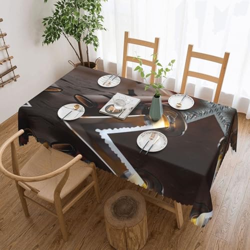 Cykazhst Rechteckige Tischdecke mit japanischem Samuraischwert-Druck, Polyester, abwischbar, wasserdicht, Tischdecke für Küche, Esszimmer, Party, Picknick, Outdoor Cykazhst Rechteckige Tischdecke mit japanischem Samuraischwert-Druck, Polyester, abwischbar, wasserdicht, Tischdecke für Küche, Esszimmer, Party, Picknick, Outdoor von Cykazhst