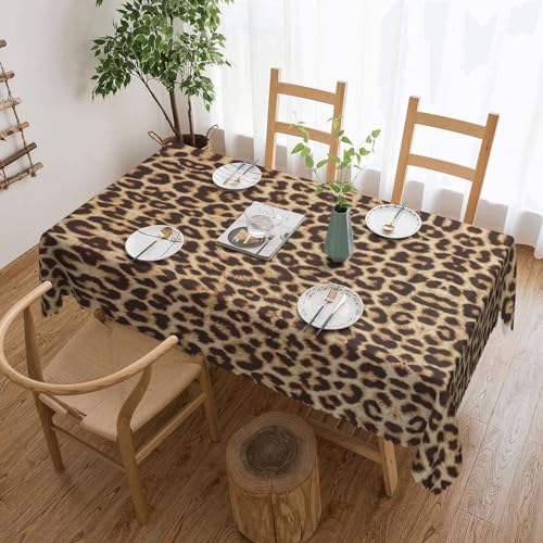 Cykazhst Rechteckige Tischdecke mit lustigem Leopardenmuster, Polyester, abwischbar, wasserdicht, Tischdecke für Küche, Esszimmer, Party, Picknick, Outdoor Cykazhst Rechteckige Tischdecke mit lustigem Leopardenmuster, Polyester, abwischbar, wasserdicht, Tischdecke für Küche, Esszimmer, Party, Picknick, Outdoor von Cykazhst