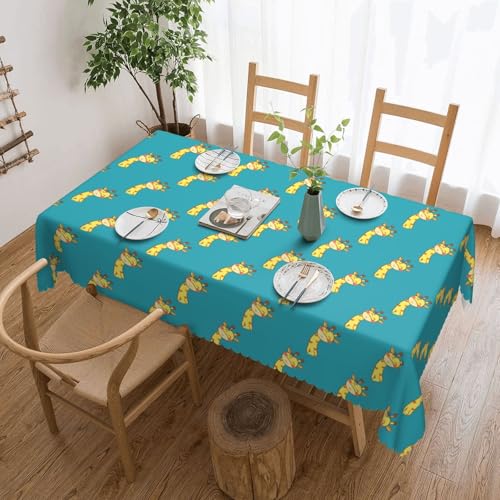 Cykazhst Rechteckige Tischdecke mit niedlichem Schleifen-Giraffen-Druck, Polyester, abwischbar, wasserdicht, Tischdecke für Küche, Esszimmer, Party, Picknick, Outdoor Cykazhst Rechteckige Tischdecke mit niedlichem Schleifen-Giraffen-Druck, Polyester, abwischbar, wasserdicht, Tischdecke für Küche, Esszimmer, Party, Picknick, Outdoor von Cykazhst