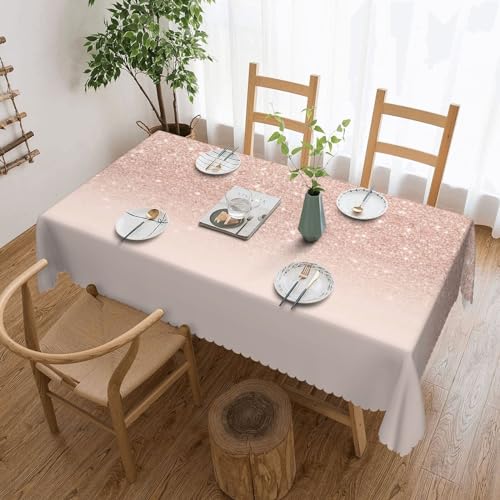 Cykazhst Rechteckige Tischdecke mit rotgoldenem Tapetendruck, Polyester, abwischbar, wasserdicht, Tischdecke für Küche, Esszimmer, Party, Picknick, Outdoor Cykazhst Rechteckige Tischdecke mit rotgoldenem Tapetendruck, Polyester, abwischbar, wasserdicht, Tischdecke für Küche, Esszimmer, Party, Picknick, Outdoor von Cykazhst