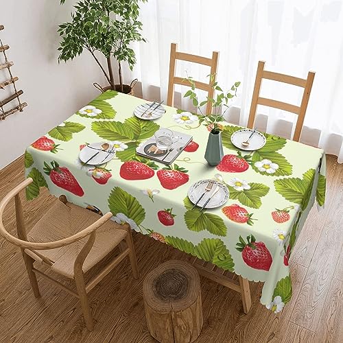 Cykazhst Rechteckige Tischdecke mit schönem Erdbeerdruck, Polyester, abwischbar, wasserdicht, Tischdecke für Küche, Esszimmer, Party, Picknick, Outdoor Cykazhst Rechteckige Tischdecke mit schönem Erdbeerdruck, Polyester, abwischbar, wasserdicht, Tischdecke für Küche, Esszimmer, Party, Picknick, Outdoor von Cykazhst