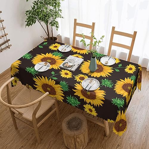 Cykazhst Rechteckige Tischdecke mit schönem Sonnenblumendruck, Polyester, abwischbar, wasserdicht, Tischdecke für Küche, Esszimmer, Party, Picknick, Outdoor Cykazhst Rechteckige Tischdecke mit schönem Sonnenblumendruck, Polyester, abwischbar, wasserdicht, Tischdecke für Küche, Esszimmer, Party, Picknick, Outdoor von Cykazhst