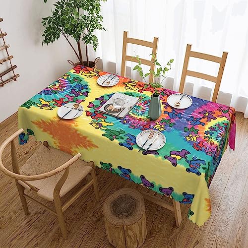 Cykazhst Rechteckige Tischdecke mit tanzendem Bärenmotiv, Polyester, abwischbar, wasserdicht, Tischdecke für Küche, Esszimmer, Party, Picknick, Outdoor Cykazhst Rechteckige Tischdecke mit tanzendem Bärenmotiv, Polyester, abwischbar, wasserdicht, Tischdecke für Küche, Esszimmer, Party, Picknick, Outdoor von Cykazhst