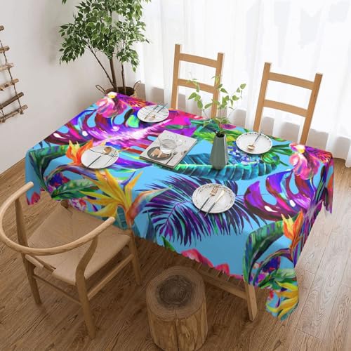 Cykazhst Rechteckige Tischdecke mit tropischem Pflanzendruck, Polyester, abwischbar, wasserdicht, Tischdecke für Küche, Esszimmer, Party, Picknick, Outdoor Cykazhst Rechteckige Tischdecke mit tropischem Pflanzendruck, Polyester, abwischbar, wasserdicht, Tischdecke für Küche, Esszimmer, Party, Picknick, Outdoor von Cykazhst