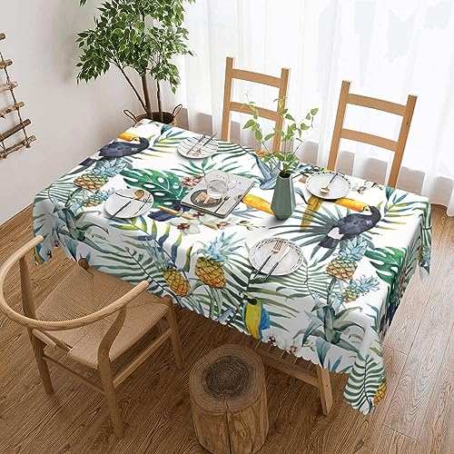 Cykazhst Rechteckige Tischdecke mit tropischen Blättern, Polyester, abwischbar, wasserdicht, Tischdecke für Küche, Esszimmer, Party, Picknick, Outdoor Cykazhst Rechteckige Tischdecke mit tropischen Blättern, Polyester, abwischbar, wasserdicht, Tischdecke für Küche, Esszimmer, Party, Picknick, Outdoor von Cykazhst