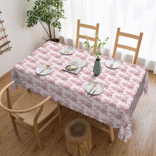 Cykazhst Rechteckige Tischdecke mit verführerischem Kirschblüten-Druck, Polyester, abwischbar, wasserdicht, Tischdecke für Küche, Esszimmer, Party, Picknick, Outdoor Cykazhst Rechteckige Tischdecke mit verführerischem Kirschblüten-Druck, Polyester, abwischbar, wasserdicht, Tischdecke für Küche, Esszimmer, Party, Picknick, Outdoor von Cykazhst