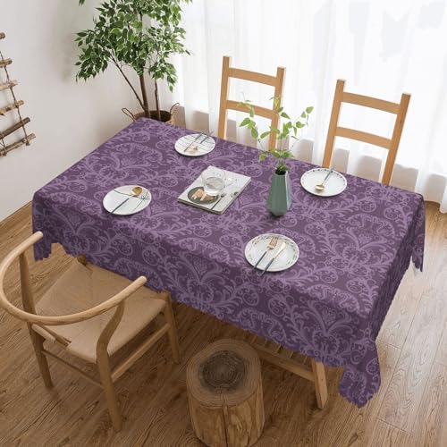 Cykazhst Rechteckige Tischdecke mit violettem Druck, Polyester, abwischbar, wasserdicht, Tischdecke für Küche, Esszimmer, Party, Picknick, Outdoor Cykazhst Rechteckige Tischdecke mit violettem Druck, Polyester, abwischbar, wasserdicht, Tischdecke für Küche, Esszimmer, Party, Picknick, Outdoor von Cykazhst