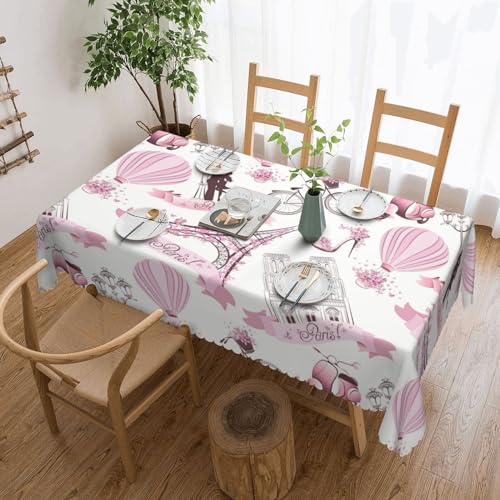 Cykazhst Romantische Paris-Tischdecke mit Schmetterlings-Eiffel-Druck, rechteckig, Polyester, abwischbar, wasserdicht, Tischdecke für Küche, Esszimmer, Party, Picknick, Outdoor Cykazhst Romantische Paris-Tischdecke mit Schmetterlings-Eiffel-Druck, rechteckig, Polyester, abwischbar, wasserdicht, Tischdecke für Küche, Esszimmer, Party, Picknick, Outdoor von Cykazhst