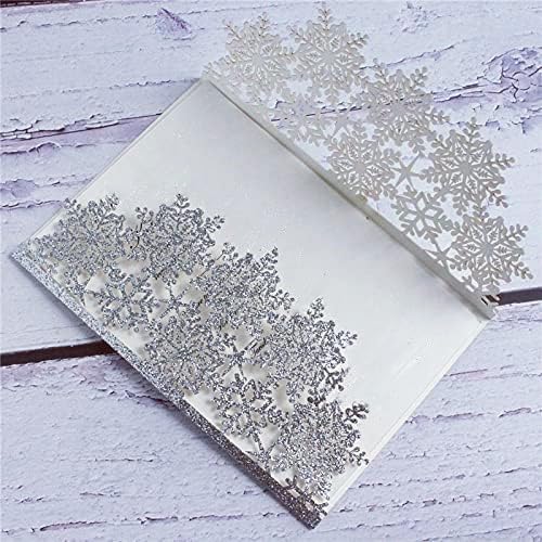 Cylallen 50 Stück Winter Glitzer Schneeflocke Einladungskarten für Hochzeit, Brautparty, Babyparty, Geburtstag, Weihnachtsfeier und mehr (Silber) von Cylallen
