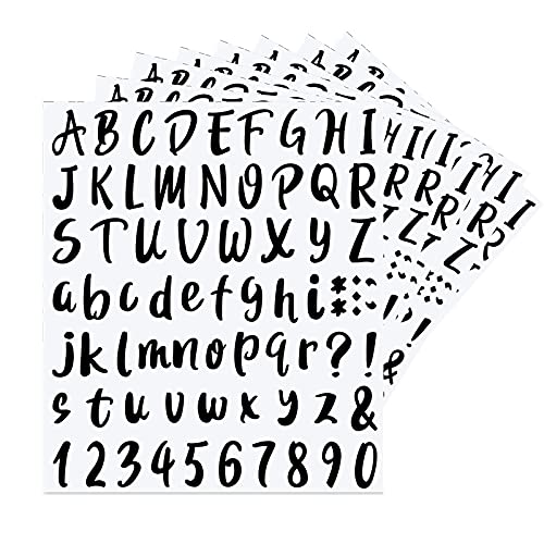 8 Blätter Nummern Alphabet Aufkleber, Selbstklebende Alphabet Aufkleber, Selbstklebende Alphabet Aufkleber für Postfach, Schilder, Adressnummer, Schwarz (1 Zoll) von Cyleibe