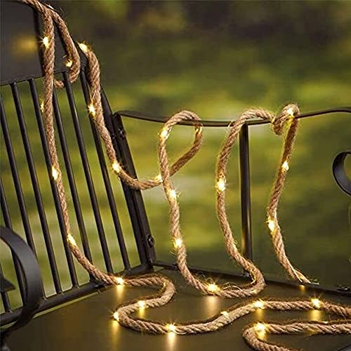 Hanfseil-Lichterkette, kreative LED-Hanfseil-Lichterkette, IP65, wasserdicht, Hanfseil-Hängelichter, Memory-Funktion, solarbetrieben/batteriebetrieben, for den Außenbereich, Garten, Terrasse Hanfseil-Lichterkette, kreative LED-Hanfseil-Lichterkette, IP65, wasserdicht, Hanfseil-Hängelichter, Memory-Funktion, solarbetrieben/batteriebetrieben, for den Außenbereich, Garten, Terrasse von Cymwer