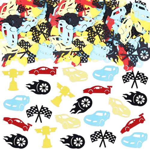 Cyodoos Tischkonfetti für Rennautos, glitzernde Trophäe, Flagge, Rennsport, ausgewähltes Rennthema, Auto-Themen-Partyzubehör, Babyparty, Jungen, Geburtstagsparty, Kuchendekoration, 120 Stück Cyodoos Tischkonfetti für Rennautos, glitzernde Trophäe, Flagge, Rennsport, ausgewähltes Rennthema, Auto-Themen-Partyzubehör, Babyparty, Jungen, Geburtstagsparty, Kuchendekoration, 120 Stück von Cyodoos