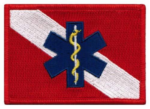 Aufnäher mit Rettungstaucher-Flagge, bestickt, EMT, EMS Star of Life Scuba Diving zum Aufbügeln Aufnäher mit Rettungstaucher-Flagge, bestickt, EMT, EMS Star of Life Scuba Diving zum Aufbügeln von Cypress Collectibles Embroidered Patches