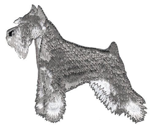Aufnäher mit Schnauzer-Motiv, bestickt, zum Aufbügeln, Motiv: Salz und Pfeffer, Hunde-Souvenir von Cypress Collectibles Embroidered Patches