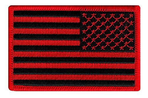 Aufnäher mit amerikanischer Flagge, bestickt, Rot / Schwarz, Rückseite der Vereinigten Staaten Aufnäher mit amerikanischer Flagge, bestickt, Rot / Schwarz, Rückseite der Vereinigten Staaten von Cypress Collectibles Embroidered Patches