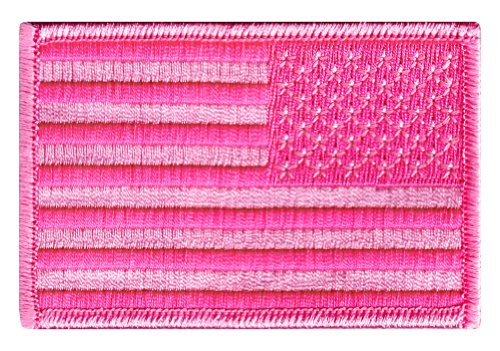 Aufnäher mit amerikanischer Flagge, bestickt, Rückseite Pink, USA USA Amerika zum Aufbügeln, Rosa, 3.5-inches Aufnäher mit amerikanischer Flagge, bestickt, Rückseite Pink, USA USA Amerika zum Aufbügeln, Rosa, 3.5-inches von Cypress Collectibles Embroidered Patches