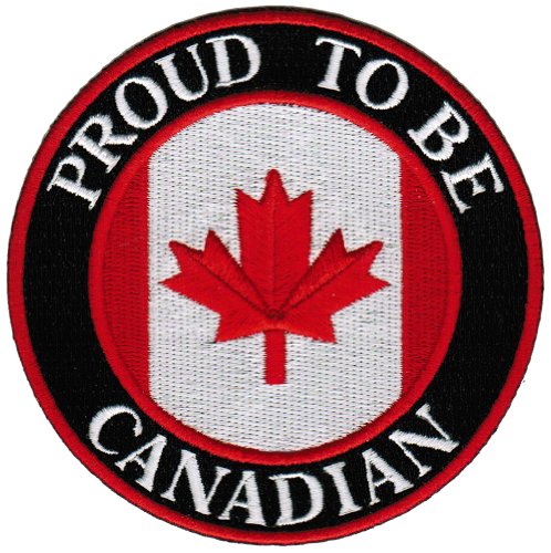 Bestickter Aufnäher mit Aufschrift "Proud to Be Canadian", Kanada, Ahornblatt, Flagge, zum Aufbügeln, Biker-Emblem von Cypress Collectibles Embroidered Patches