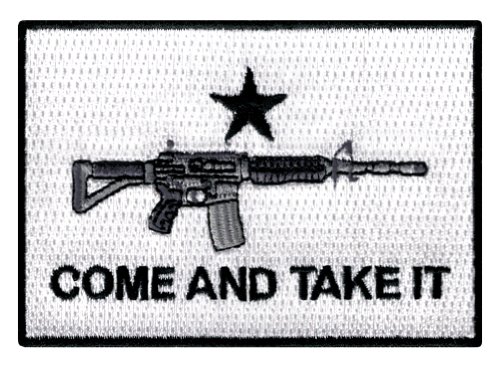Come Take It Gewehrflagge, bestickt, zum Aufbügeln, 2. Änderung, Waffensymbol von Cypress Collectibles Embroidered Patches