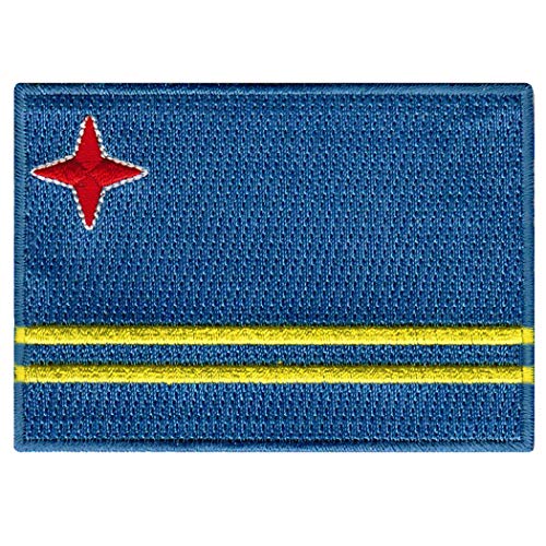Cypress Collectibles – Aruba-Flaggen-Aufnäher – Premium bestickte Applikation – Karibianisches Land zum Aufbügeln – Maße: 8,9 x 6,3 cm von Cypress Collectibles Embroidered Patches