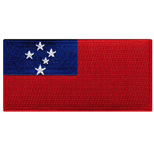 Cypress Collectibles – Samoa-Flagge – Premium bestickte Applikation – Ozeanien Land Bügelbilder – Maße: 8,9 x 4,4 cm von Cypress Collectibles Embroidered Patches