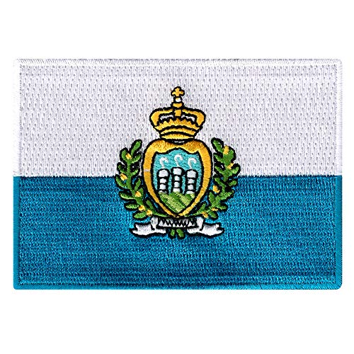 Cypress Collectibles – San Marino Flagge Patch – Premium bestickte Applikation – Europäisches Land zum Aufbügeln – Maße: 8,9 x 6,3 cm von Cypress Collectibles Embroidered Patches