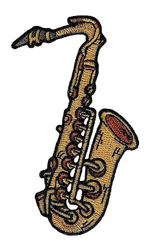 Cypress Collectibles Saxophon bestickter Aufnäher zum Aufbügeln Marschband Musikinstrument Emblem von Cypress Collectibles Embroidered Patches